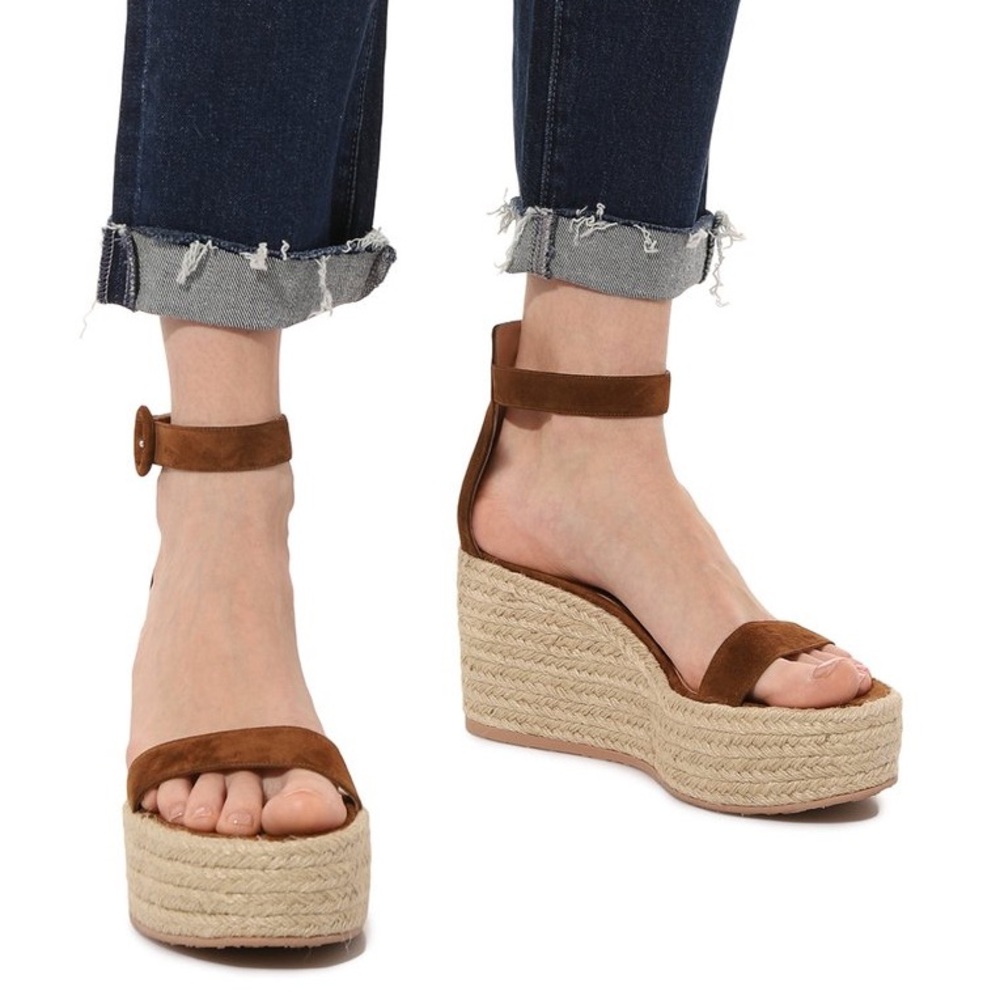 GIANVITO ROSSI Suede Wedge Sandals